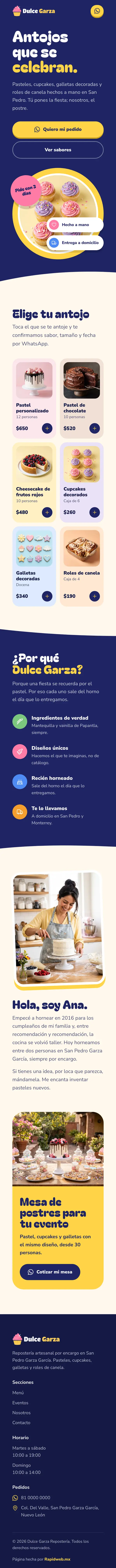 La misma página en celular